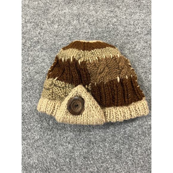Wool Hand Knit Kids Beanie Mountain Climbing Art Goblincore Nature Cozy Cottage - Picture 3 of 9